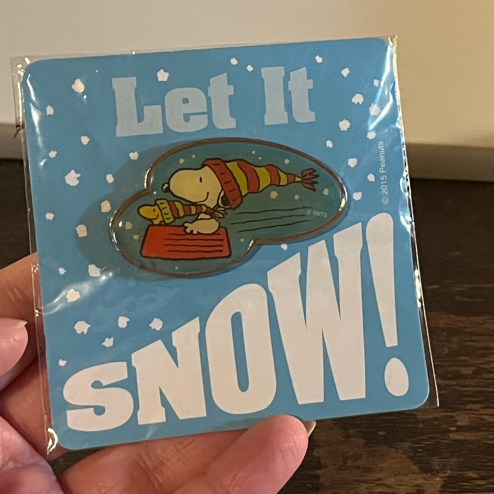 Let It Snow Peanuts Snoopy and Woodstock Winter Fun  Peanuts comics pin 2015